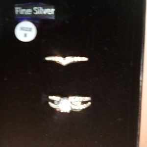 SS/925 silver and Cubic Zirconia Engagement/ Weddi